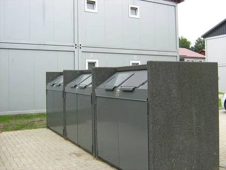 Drei Mülltonnencontainer Avantgarde 1100 von Paul Wolff Containerbox in Perlmutt schwarz